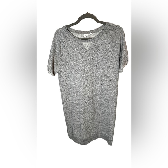 GAP Dresses & Skirts - Gap Heather Gray Short Sleeve Crewneck Sweatshirt Mini Dress Size Small
